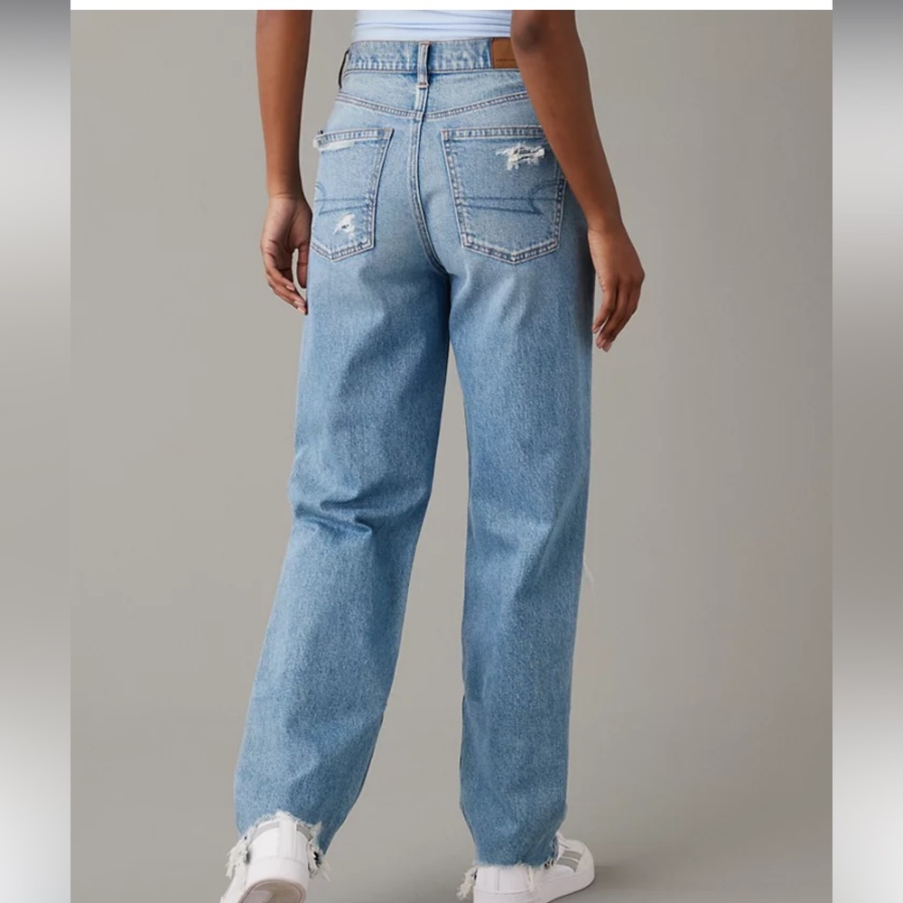 NWT! American Eagle AE Strigid Ripped Highest Waist Baggy Straight Jean - Picture 2 of 13